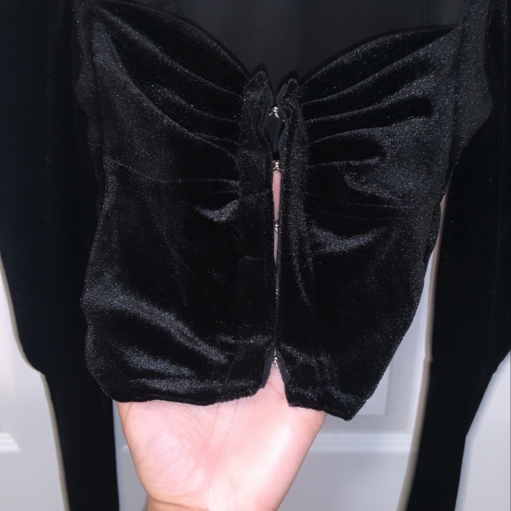 Black velvet crop top